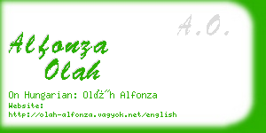 alfonza olah business card